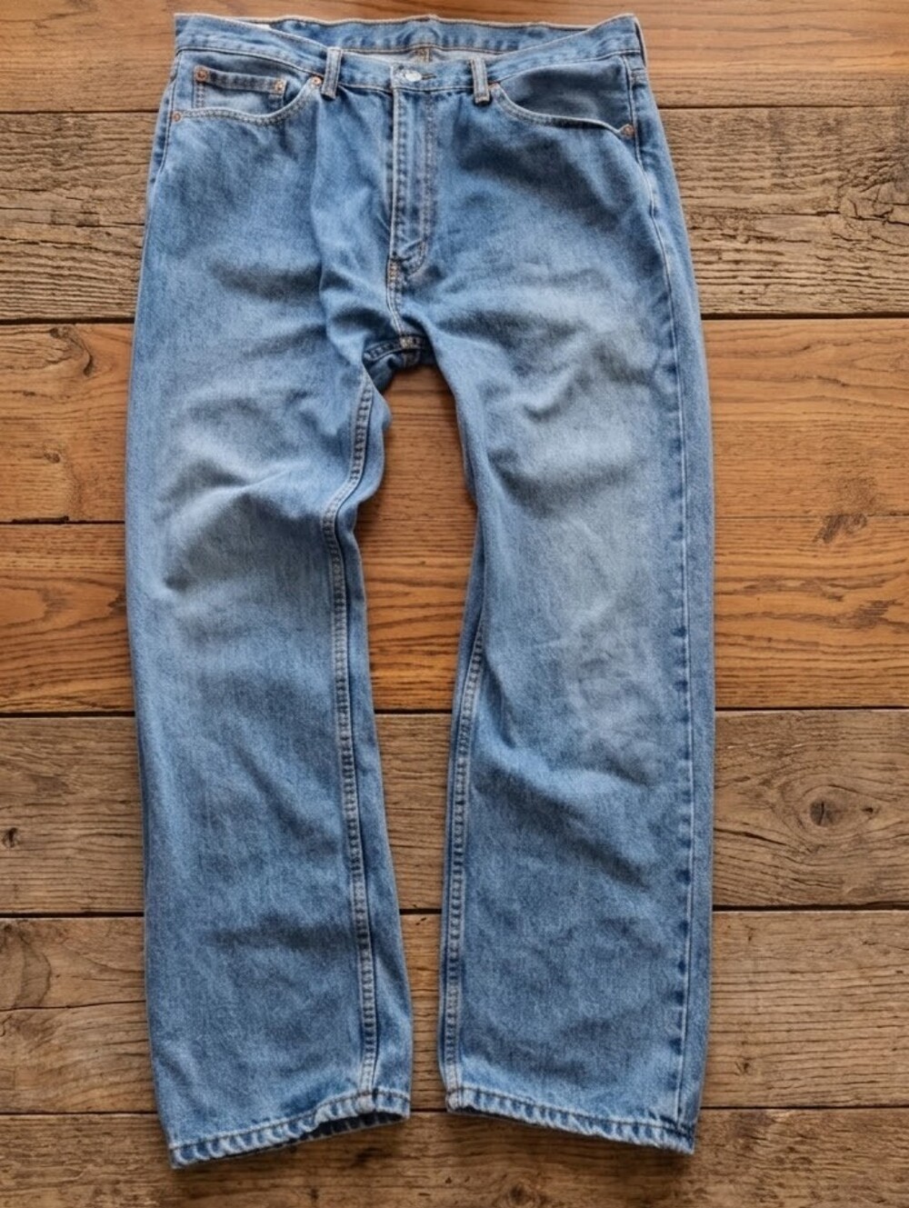 Levi's 505 Regular Fit Jeans 38 x 32 Medium Blue Wash Straight Leg